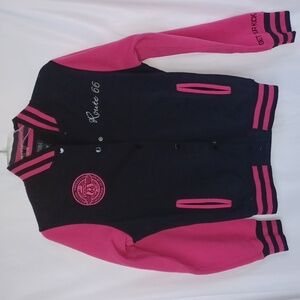 Passion I Route 66 bomber jacket, Pink & Black, Xl, 22" PTP, 26" L